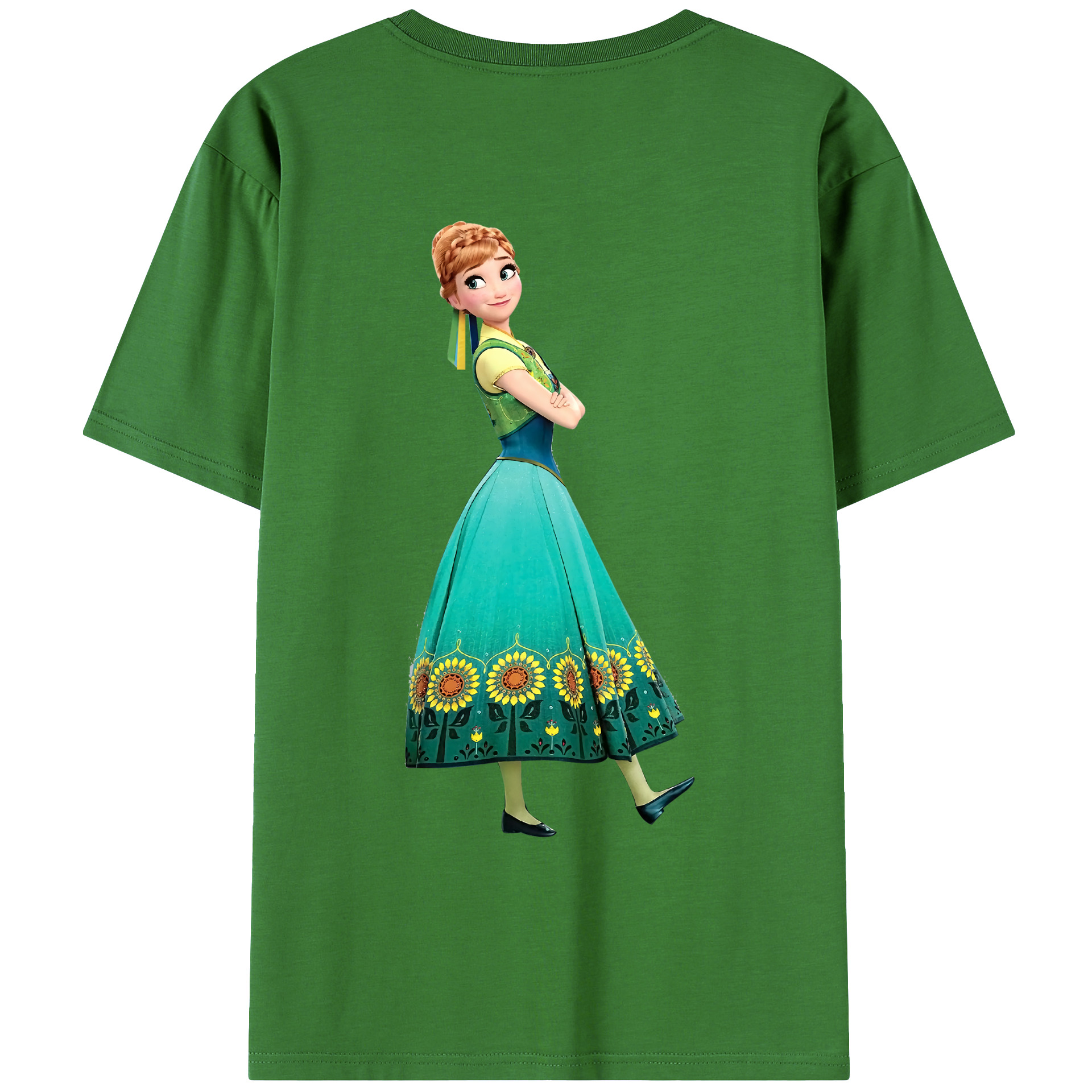 （画像用） アナと雪の女王 アンナ エルサ Frozen Anna Elsa レディース半袖Tシャツ(バックプリント)